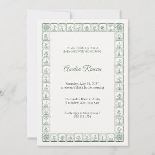 Quilted Sampler Baby Shower Uitnodiging