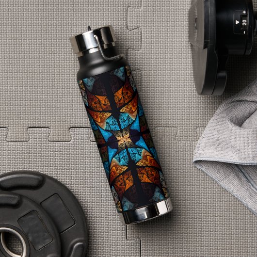 Quilted Ster Abstract in Blauwtonen Waterfles (Gym)