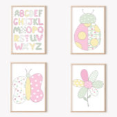 Quilted Vlinder Kunstprint op Witte Achtergrond Poster