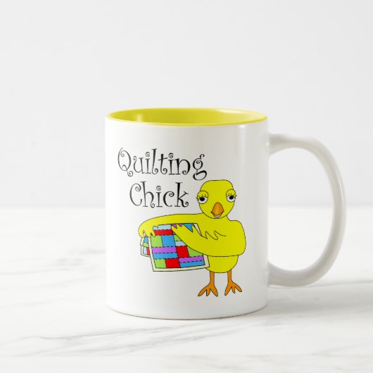 Quilten Chick Tekst Tweekleurige Koffiemok (Rechts)