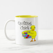 Quilten Chick Tekst Tweekleurige Koffiemok (Links)