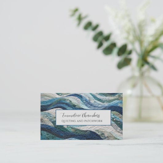 Quilten en patchwork ontwerp visitekaartje (Staand voorkant)
