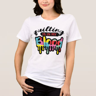 Quilten en quiltwerk zitten in mijn bloed Tri-Blend shirt