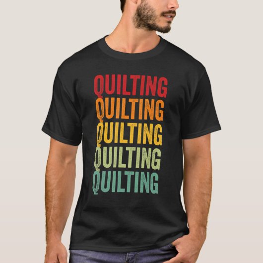 Quilten Hobbyist Rainbow Design T-shirt (Voorkant)