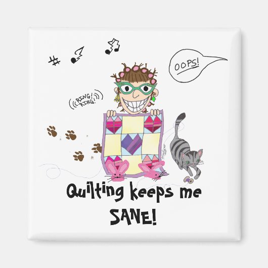 Quilten houdt me gezond! Magneet (Voorkant)