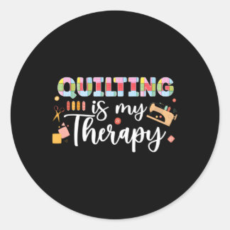 Quilten is mijn therapie quilt quilt ronde sticker