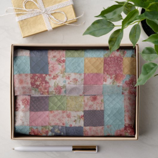 Quilten Patchwork Kleurrijke Bloemen Vierkanten Tissuepapier (Geschenk)