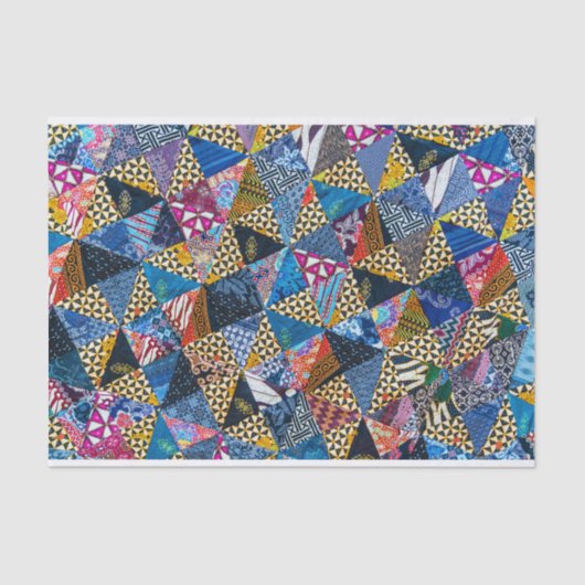 Quilten Vierkanten Kleurrijke Collage Patroon Tissuepapier (Voorkant)