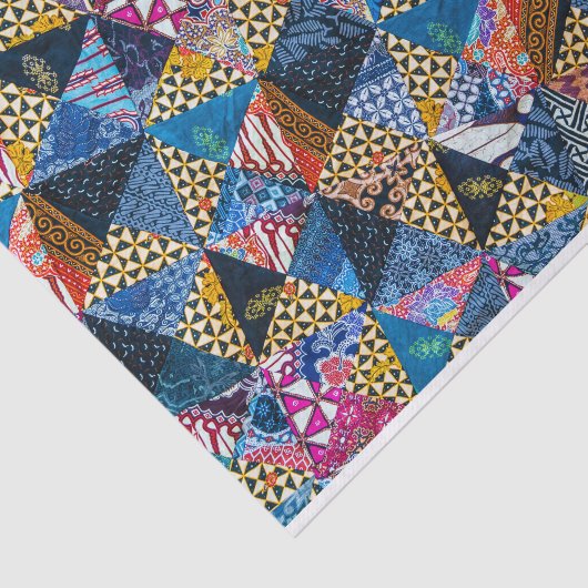 Quilten Vierkanten Kleurrijke Collage Patroon Tissuepapier (Detail)