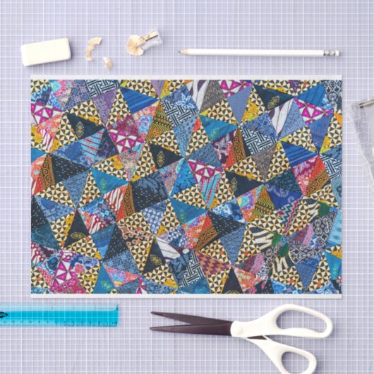 Quilten Vierkanten Kleurrijke Collage Patroon Tissuepapier (Craft)