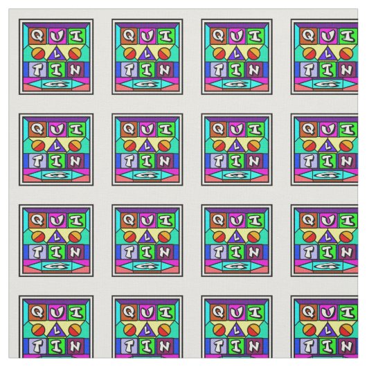 Quilten Word Square Fabric Stof (Swatch)