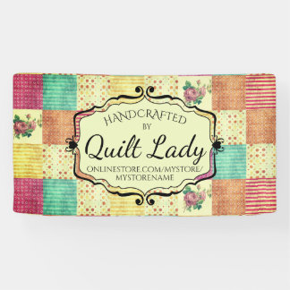 Quiltende quiltster grunge patchwork ambacht show  spandoek