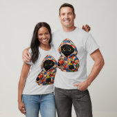 Quiltende Zwarte Kat T-Shirt  (Unisex)