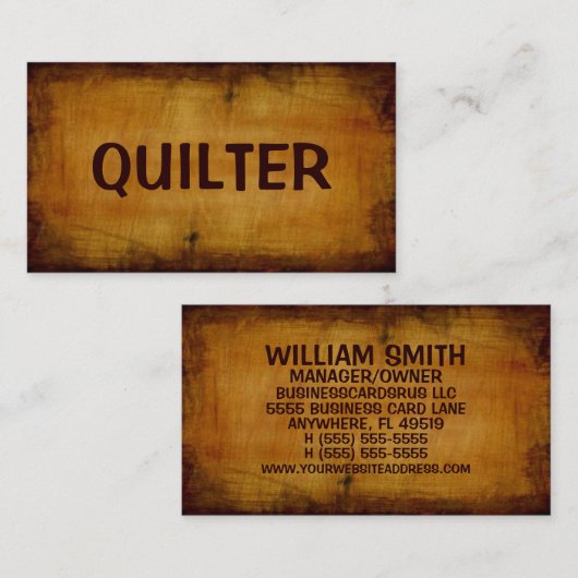 Quilter Antiek Visitekaartje (Voorkant / Achterkant)