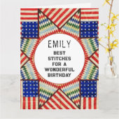 Quilter Birthday Kaart (Gele Bloem)