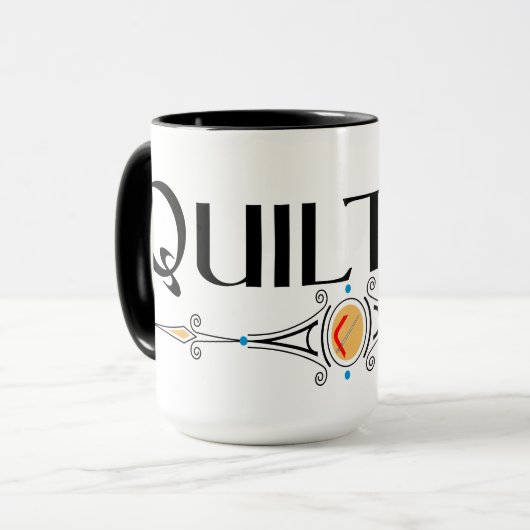 Quilter decoratieve lijn mok (Voorkant links)