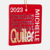 Quilter Extraordinaire CUSTOM Keramisch Ornament (Rechts)