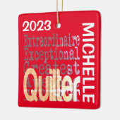 Quilter Extraordinaire CUSTOM Keramisch Ornament (Links)