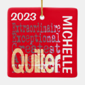 Quilter Extraordinaire CUSTOM Keramisch Ornament (Achterkant)