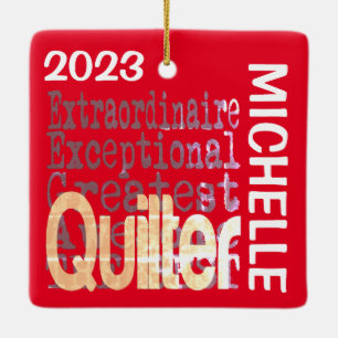 Quilter Extraordinaire CUSTOM Keramisch Ornament
