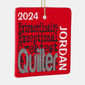 Quilter Extraordinaire CUSTOM Keramisch Ornament (Rechts)