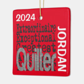 Quilter Extraordinaire CUSTOM Keramisch Ornament (Links)