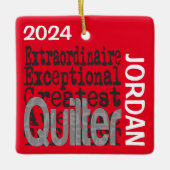 Quilter Extraordinaire CUSTOM Keramisch Ornament (Voorkant)