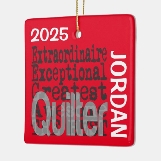 Quilter Extraordinaire CUSTOM Keramisch Ornament (Links)