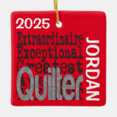 Quilter Extraordinaire CUSTOM Keramisch Ornament (Voorkant)