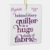 Quilter Fabric Stash Quilting Keramisch Ornament (Rechts)