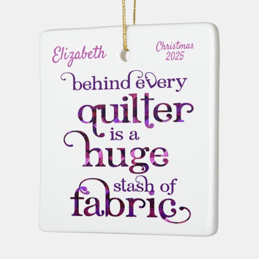 Quilter Fabric Stash Quilting Keramisch Ornament (Links)