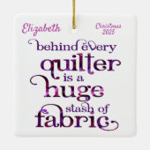 Quilter Fabric Stash Quilting Keramisch Ornament (Achterkant)