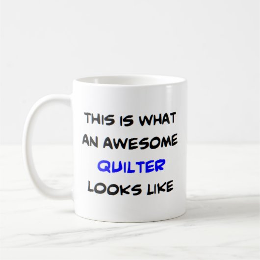 quilter, geweldige koffiemok (Links)