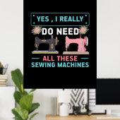 Quilter Gift | Ja Ik heb echt nodig Poster (Thuiskantoor)