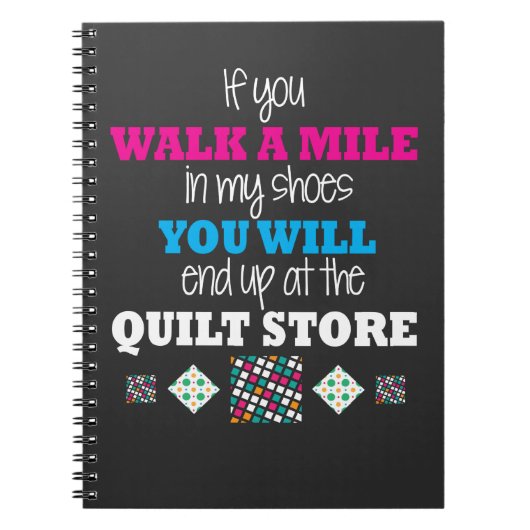 Quilter Gift - loop in mijn schoenen, kantelen Notitieboek (Voorkant)