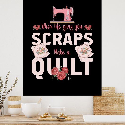 Quilter Gift | Wanneer het leven u scheurt Poster (Keuken)
