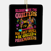 Quilter groovy schattig voor het kantelen keramisch ornament (Rechts)