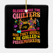 Quilter groovy schattig voor het kantelen keramisch ornament (Achterkant)