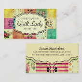 Quilter grunge quilt block visitekaartje (Voorkant / Achterkant)