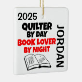 Quilter houdt van het Lezen van KLANT Keramisch Ornament (Rechts)