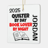 Quilter houdt van het Lezen van KLANT Keramisch Ornament (Links)