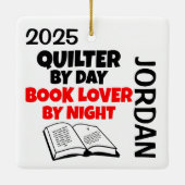 Quilter houdt van het Lezen van KLANT Keramisch Ornament (Achterkant)