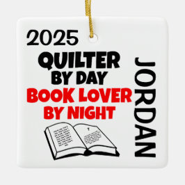 Quilter houdt van het Lezen van KLANT Keramisch Ornament