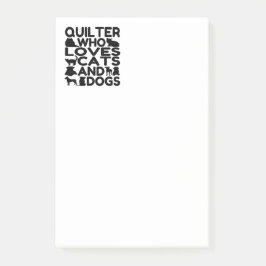 Quilter houdt van honden en katten post-it® notes