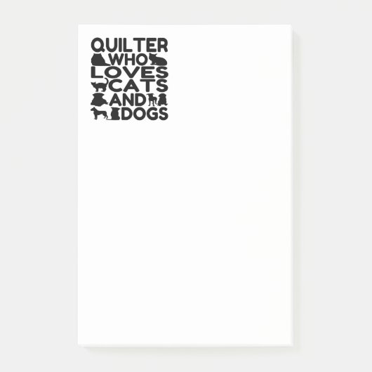 Quilter houdt van honden en katten post-it® notes (Voorkant)