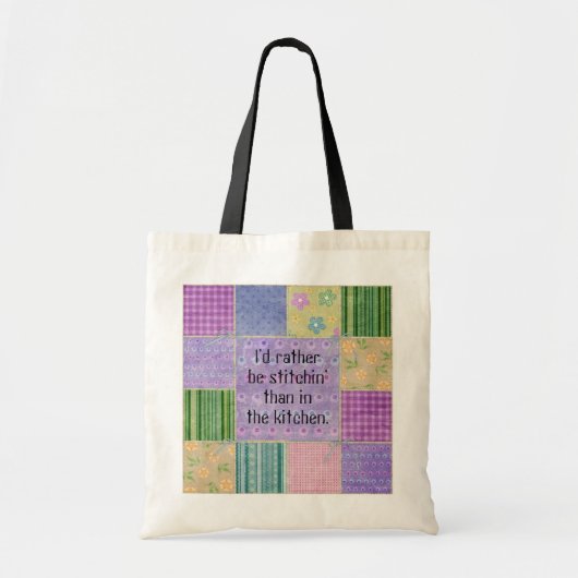 Quilter Humor Patchwork Canvas tas (Voorkant)