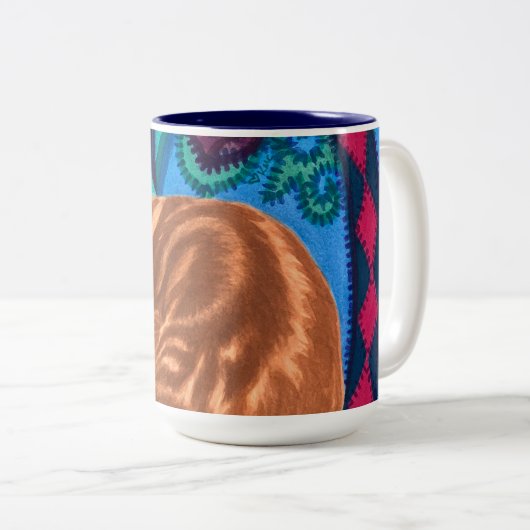 Quilter-kat Tweekleurige Koffiemok (Voorkant rechts)