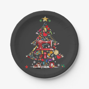 Quilter Kerstboom Quiltblok Quilten  Papieren Bordje