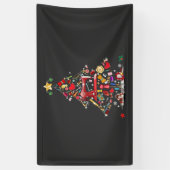 Quilter Kerstboom Quiltblok Quilten Spandoek (Verticaal)