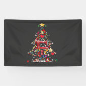 Quilter Merry Christmas Tree Quilt Block Quilting  Spandoek (Horizontaal)